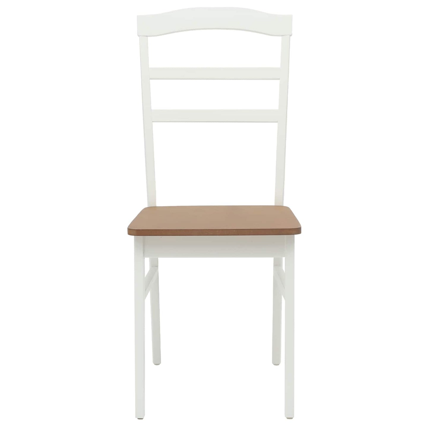 vidaXL Chaise de salle à manger 2 pcs Blanc et naturel Bois d'hévéa massif