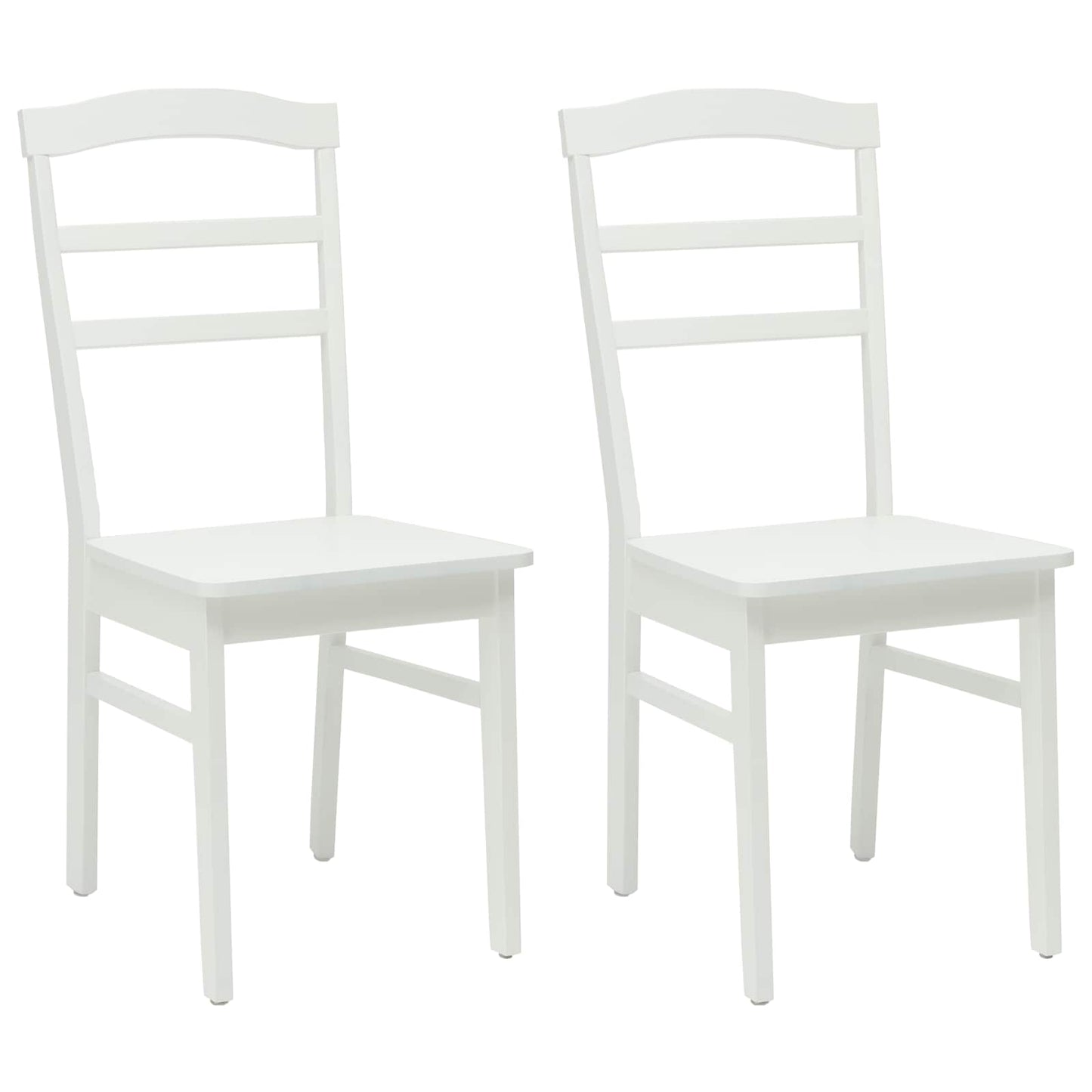vidaXL Esszimmerstuhl 2 pcs Weiß Massives Gummiholz