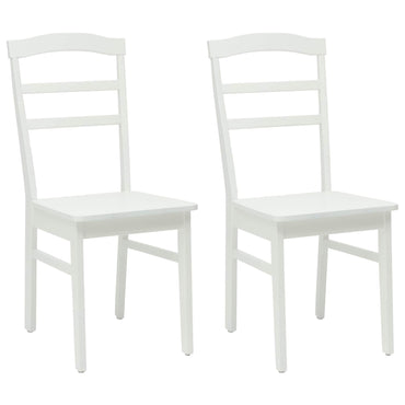 vidaXL Esszimmerstuhl 2 pcs Weiß Massives Gummiholz