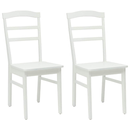 vidaXL Esszimmerstuhl 2 pcs Weiß Massives Gummiholz