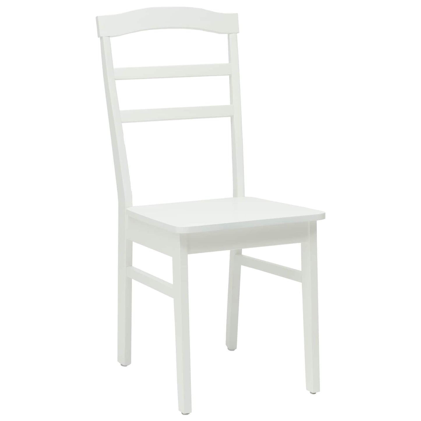 vidaXL Esszimmerstuhl 2 pcs Weiß Massives Gummiholz