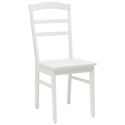 vidaXL Esszimmerstuhl 2 pcs Weiß Massives Gummiholz