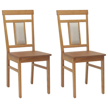 vidaXL Esszimmerstuhl 2 pcs Natur Massives Gummiholz