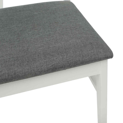 vidaXL Esszimmerstuhl 2 pcs Weiß und Grau Massives Gummiholz