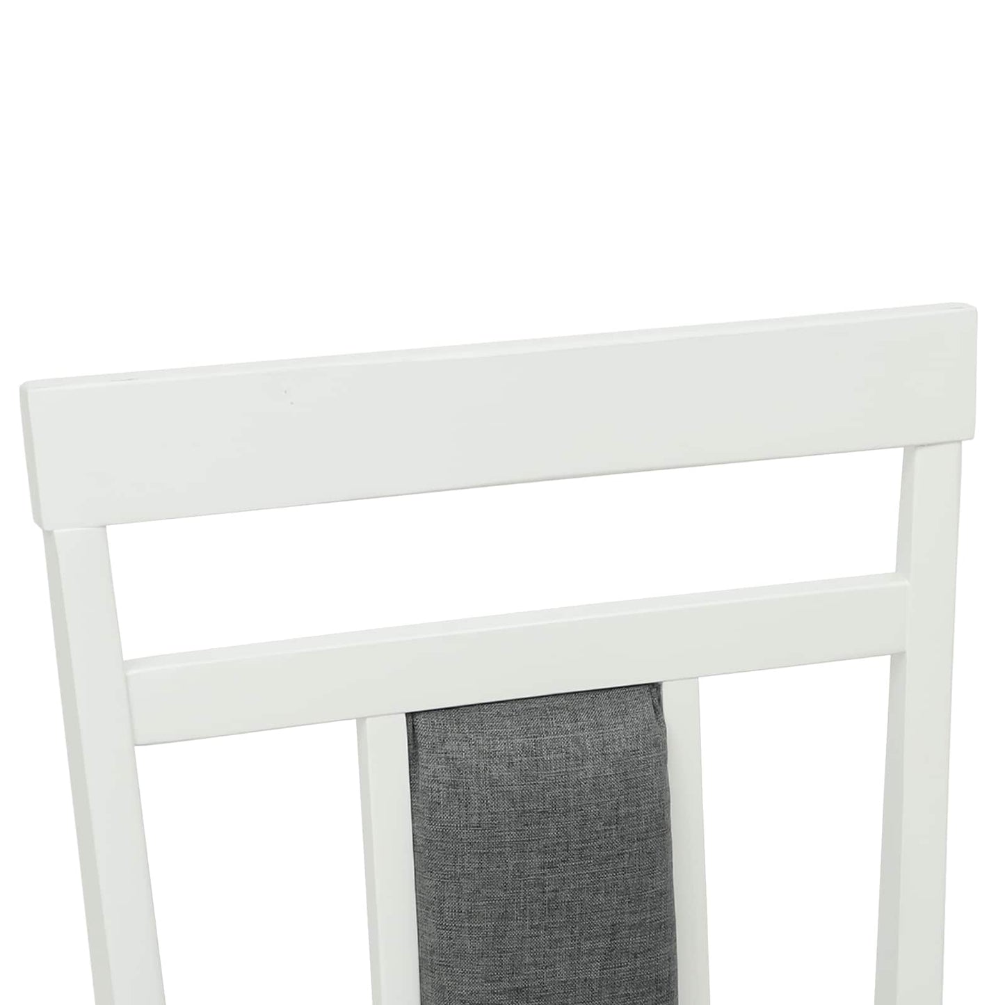 vidaXL Esszimmerstuhl 2 pcs Weiß und Grau Massives Gummiholz