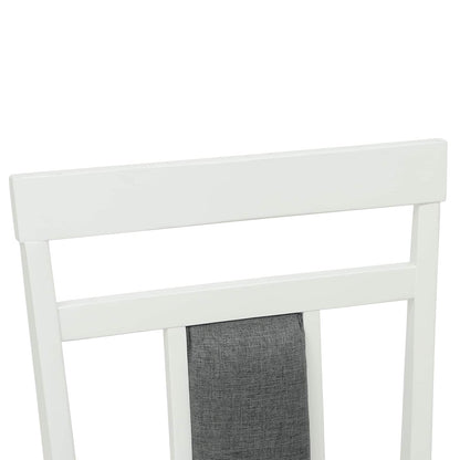 vidaXL Esszimmerstuhl 2 pcs Weiß und Grau Massives Gummiholz