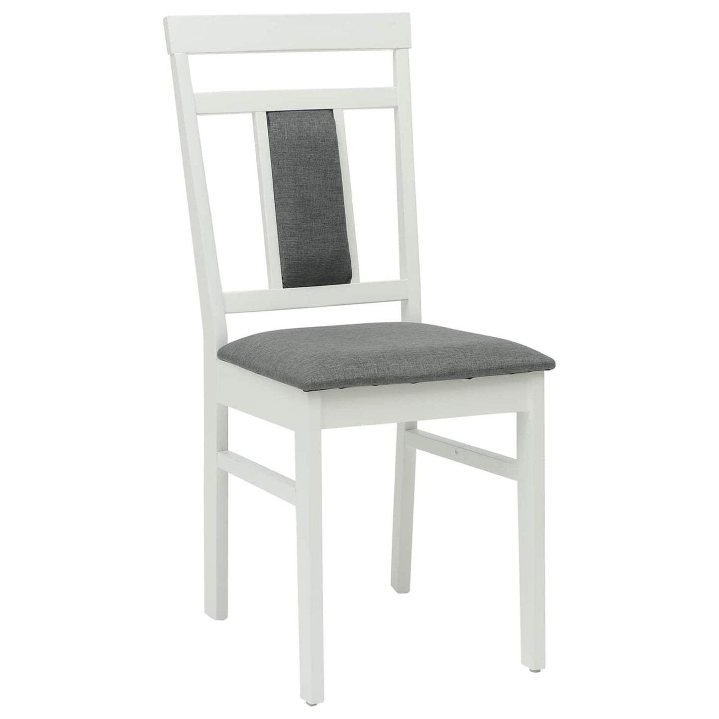 vidaXL Esszimmerstuhl 2 pcs Weiß und Grau Massives Gummiholz