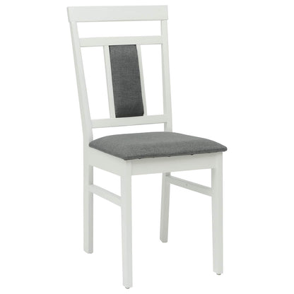 vidaXL Esszimmerstuhl 2 pcs Weiß und Grau Massives Gummiholz