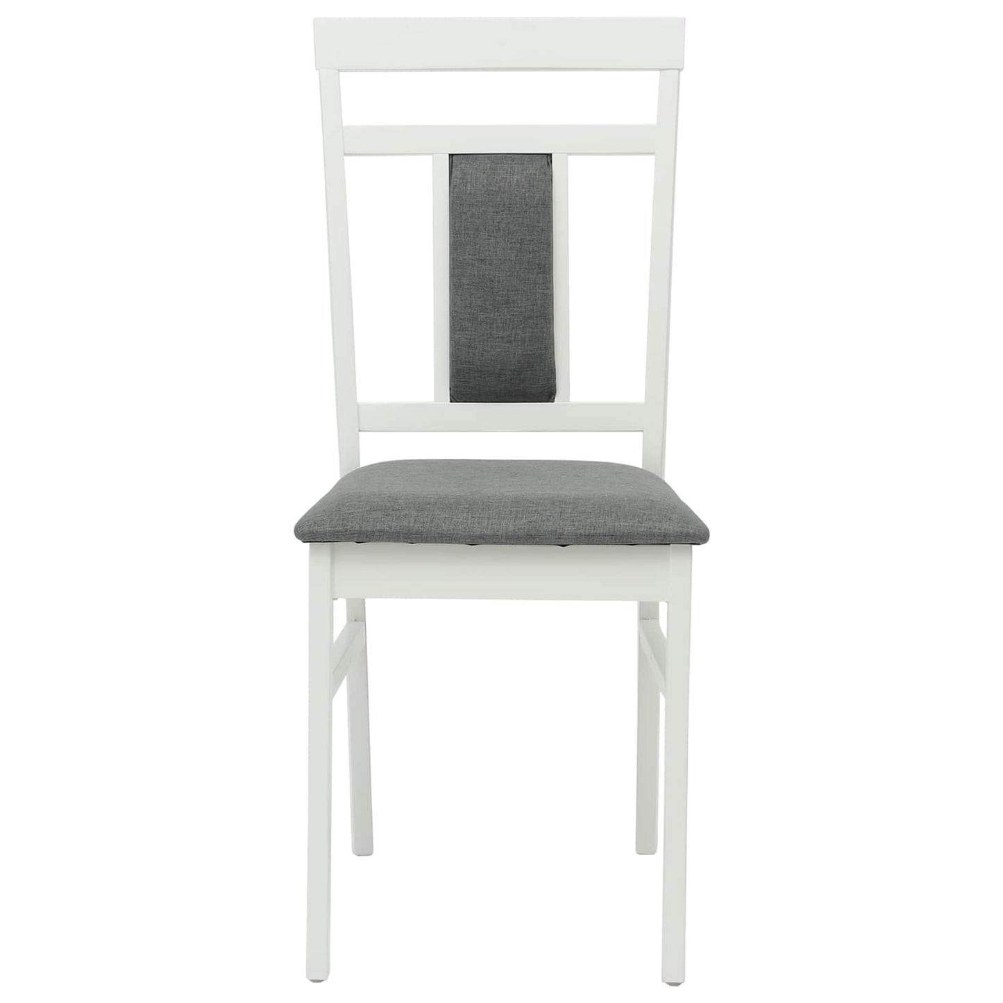 vidaXL Esszimmerstuhl 2 pcs Weiß und Grau Massives Gummiholz