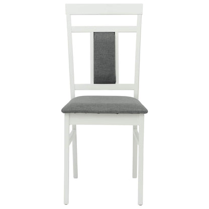 vidaXL Esszimmerstuhl 2 pcs Weiß und Grau Massives Gummiholz