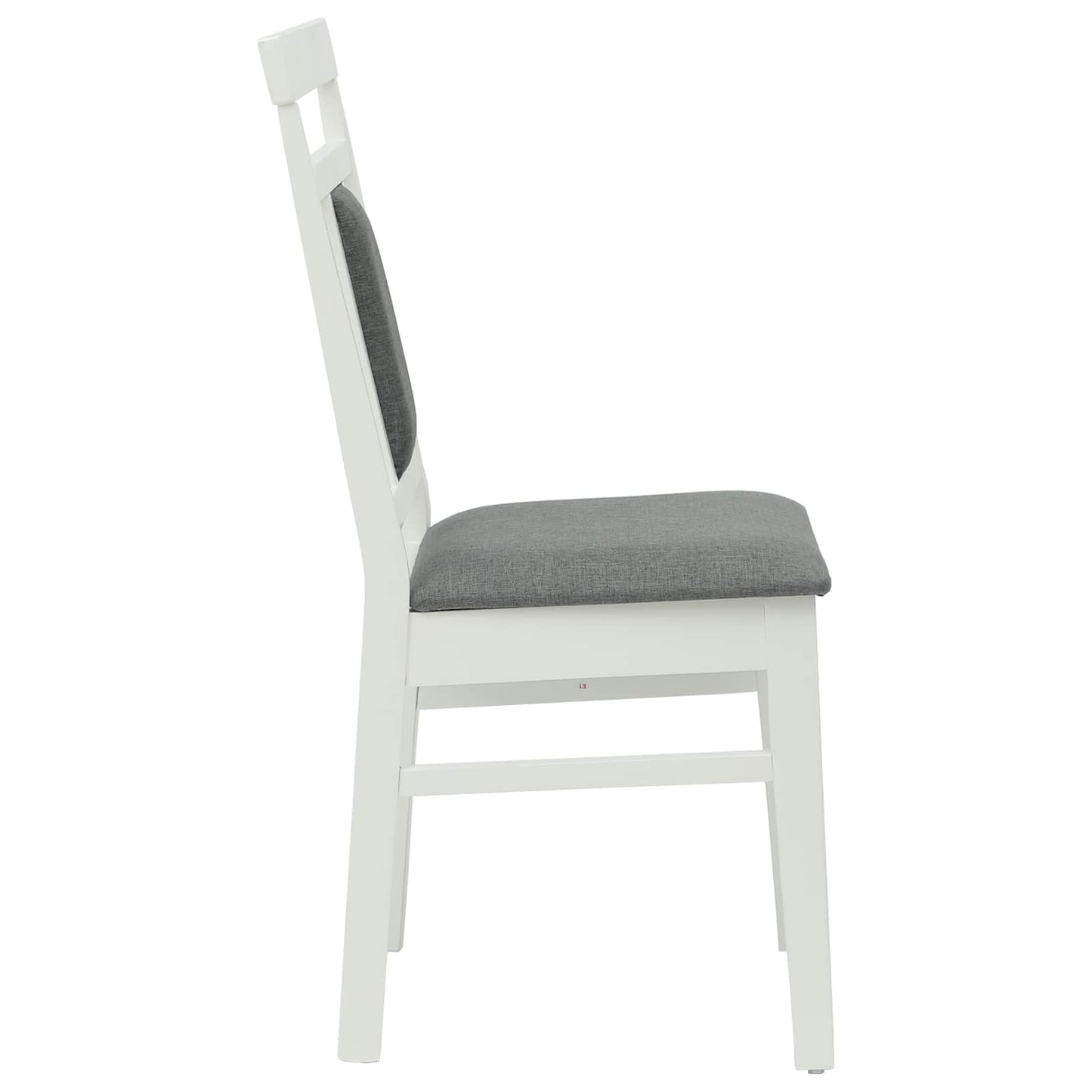 vidaXL Esszimmerstuhl 2 pcs Weiß und Grau Massives Gummiholz