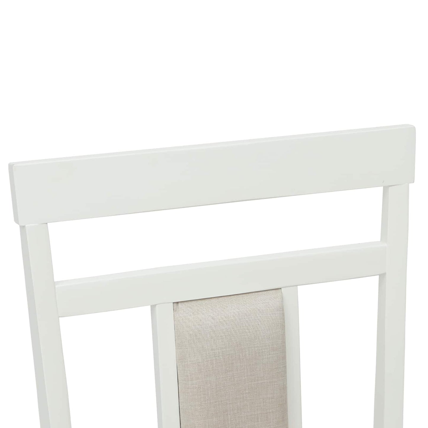 vidaXL Esszimmerstuhl 2 pcs Weiß und Natur Massives Gummiholz