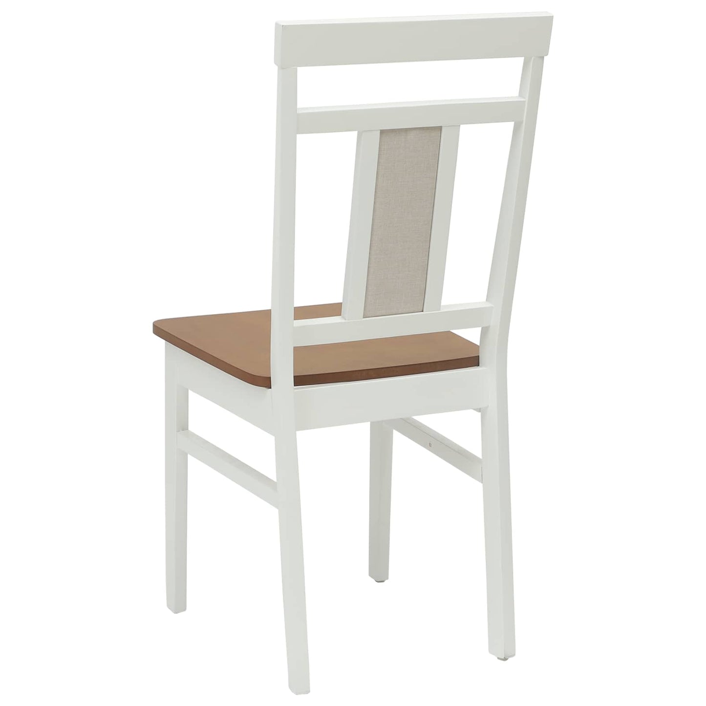 vidaXL Esszimmerstuhl 2 pcs Weiß und Natur Massives Gummiholz