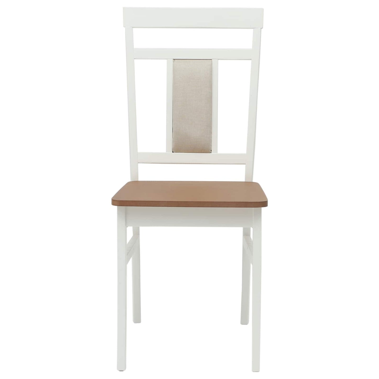 vidaXL Esszimmerstuhl 2 pcs Weiß und Natur Massives Gummiholz