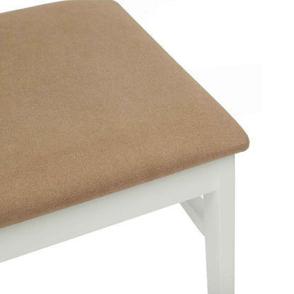 vidaXL Esszimmerstuhl 2 pcs Weiß und Braun Massives Gummiholz