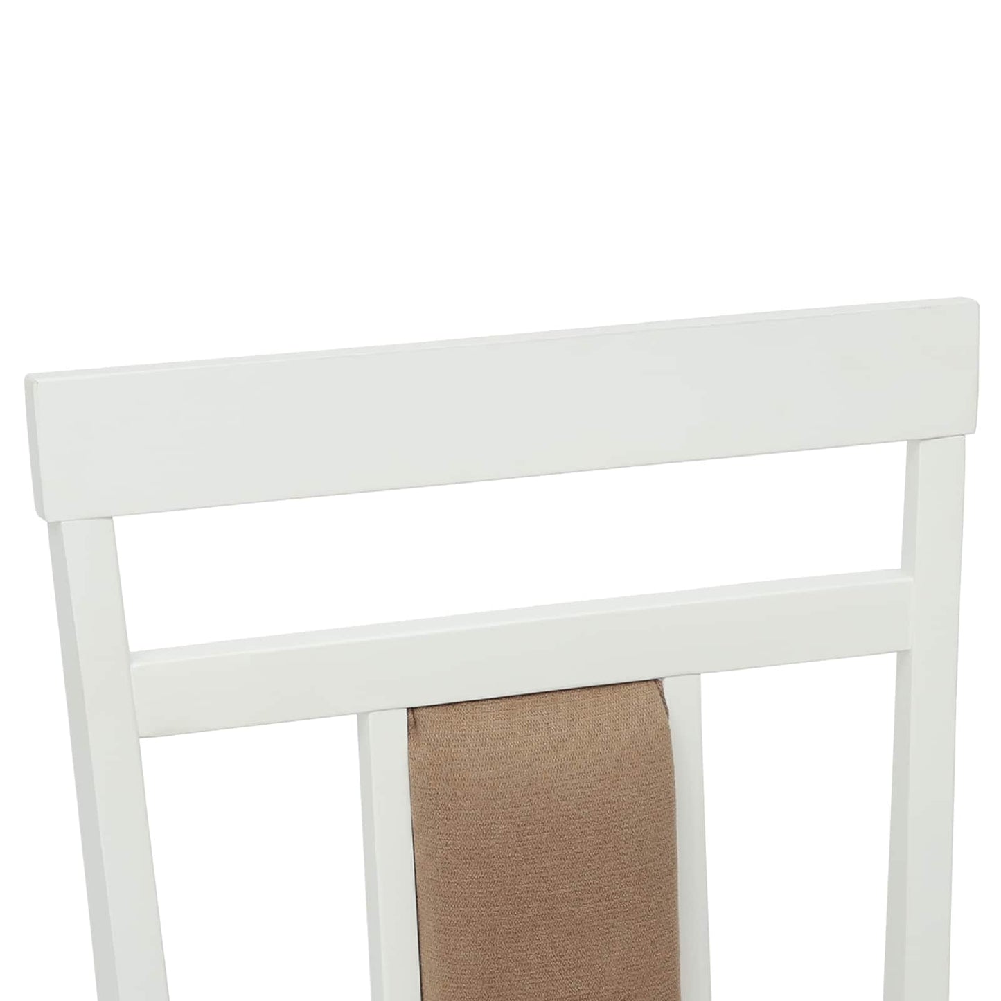 vidaXL Esszimmerstuhl 2 pcs Weiß und Braun Massives Gummiholz