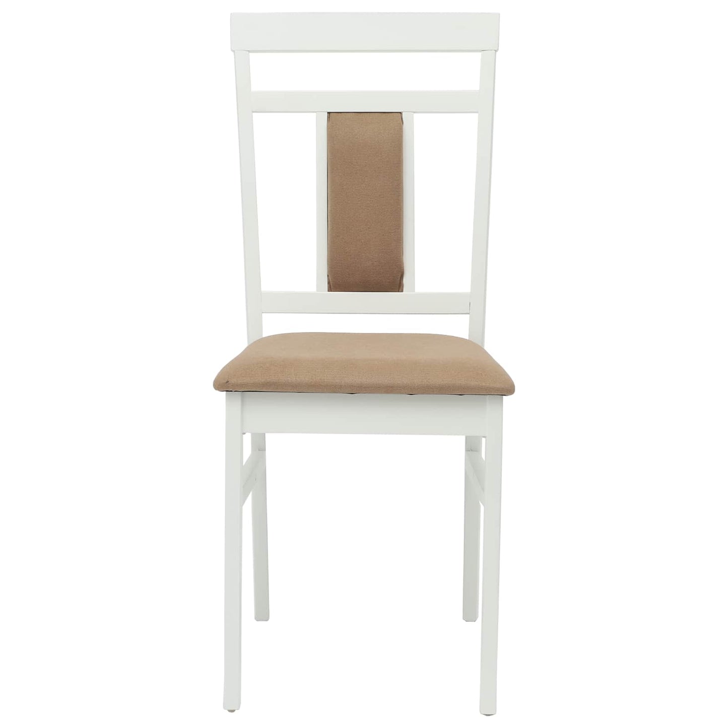 vidaXL Esszimmerstuhl 2 pcs Weiß und Braun Massives Gummiholz