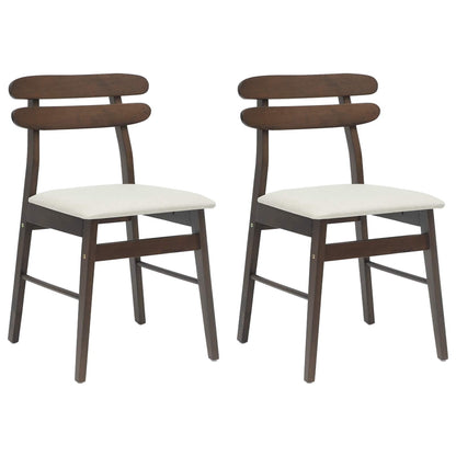 vidaXL Esszimmerstuhl 2 pcs Hellbraun und hell Massives Gummiholz