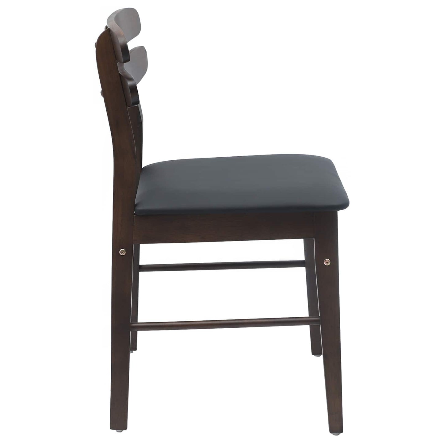 vidaXL Esszimmerstuhl 2 pcs Hellbraun und Schwarz Massives Gummiholz