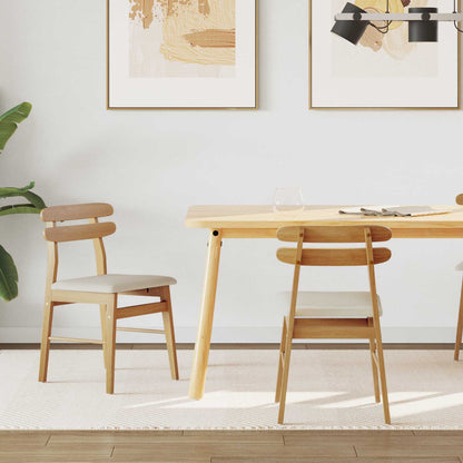 Esszimmerstuhl 2 pcs Natürlich und hell Massives Gummiholz