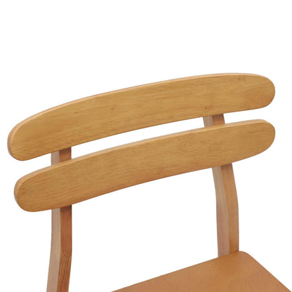 vidaXL Esszimmerstuhl 2 pcs Natur Massives Gummiholz