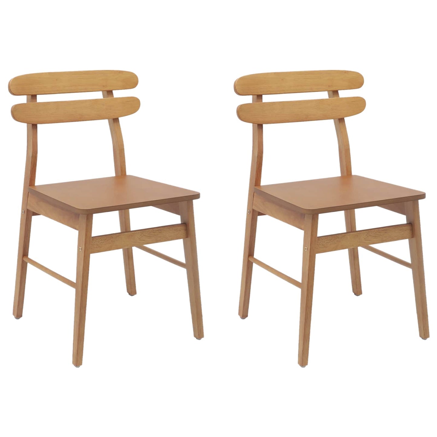 vidaXL Esszimmerstuhl 2 pcs Natur Massives Gummiholz