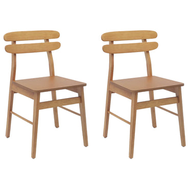 vidaXL Esszimmerstuhl 2 pcs Natur Massives Gummiholz