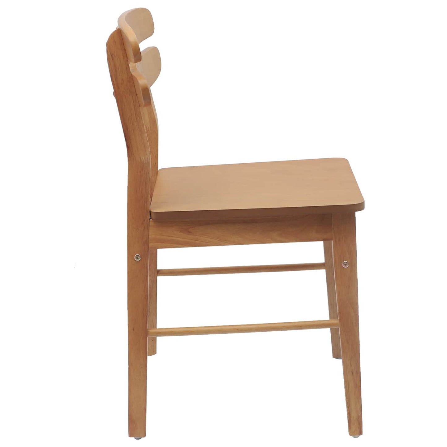 vidaXL Esszimmerstuhl 2 pcs Natur Massives Gummiholz