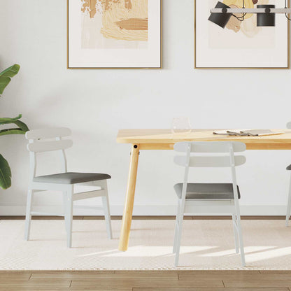 Esszimmerstuhl 2 pcs Weiß und Grau Massives Gummiholz