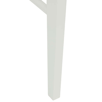 vidaXL Esszimmerstuhl 2 pcs Weiß und Natur Massives Gummiholz
