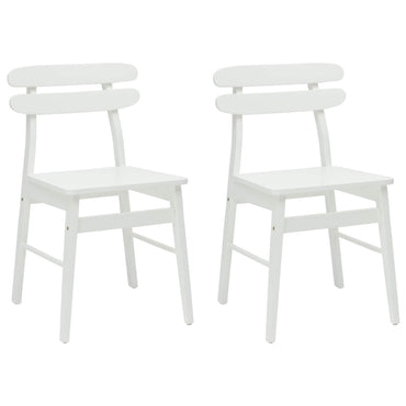 vidaXL Esszimmerstuhl 2 pcs Weiß Massives Gummiholz