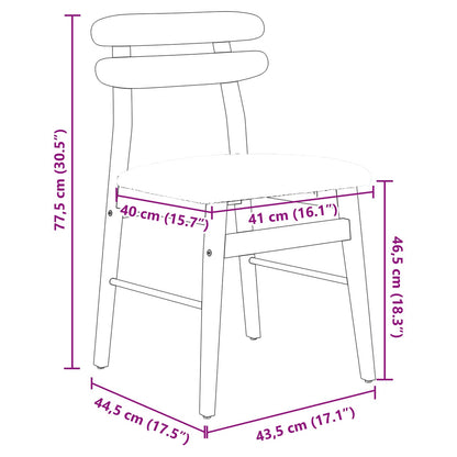 vidaXL Esszimmerstuhl 2 pcs Natürlich und hell Massives Gummiholz