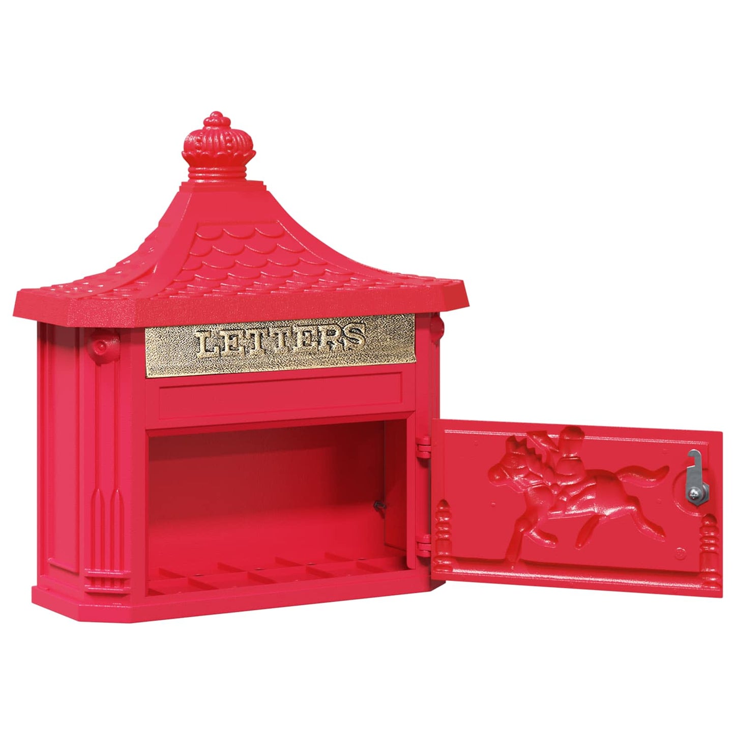 vidaXL Wandmontierter Briefkasten Rot 40,5 x 16 x 45 cm Gussaluminium