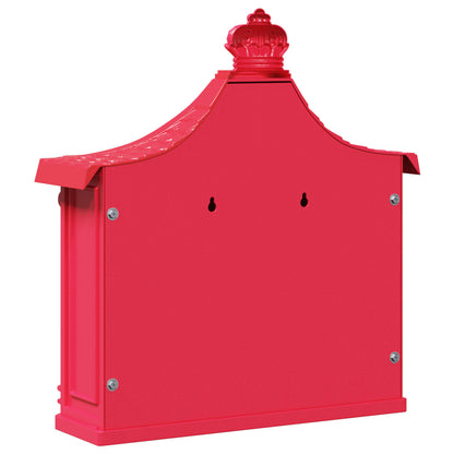 vidaXL Wandmontierter Briefkasten Rot 40,5 x 16 x 45 cm Gussaluminium