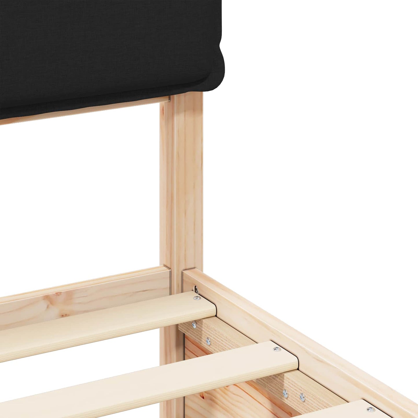 Bettgestell mit gepolstertem Kopfteil Schwarz 120 x 200 cm