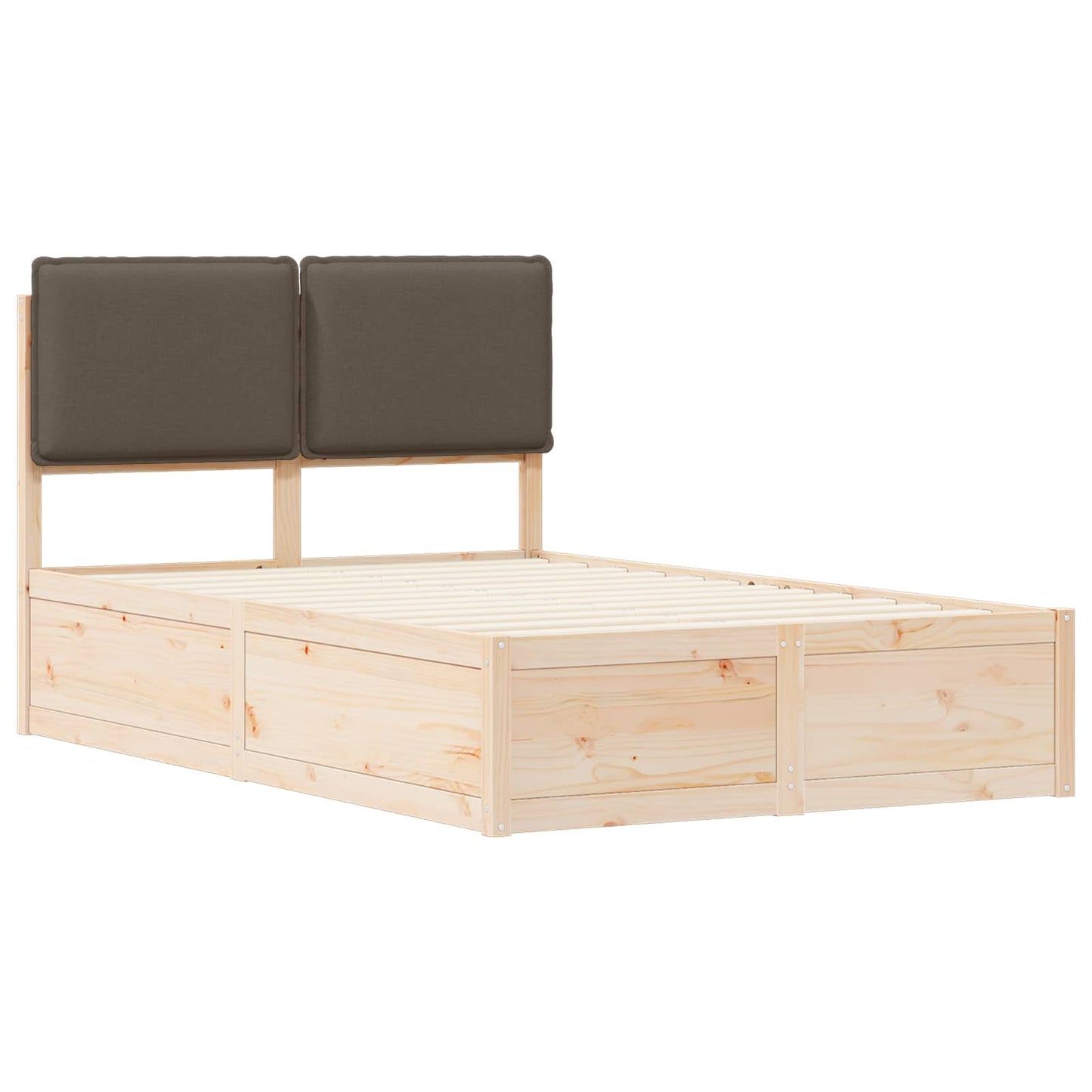 vidaXL Bettgestell mit gepolstertem Kopfteil Taupe 120 x 200 cm