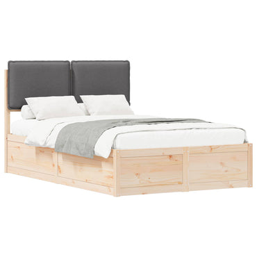vidaXL Bettgestell mit gepolstertem Kopfteil Dunkelgrau 120 x 190 cm
