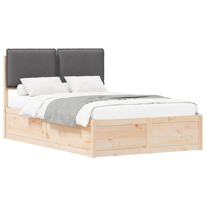 vidaXL Bettgestell mit gepolstertem Kopfteil Dunkelgrau 120 x 190 cm