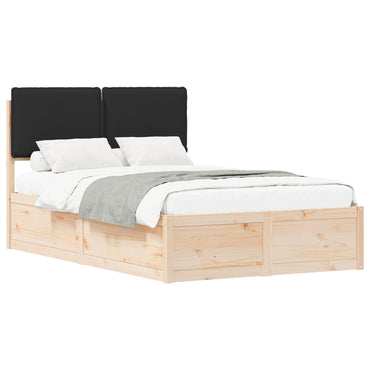 vidaXL Bettgestell mit gepolstertem Kopfteil Schwarz 120 x 190 cm