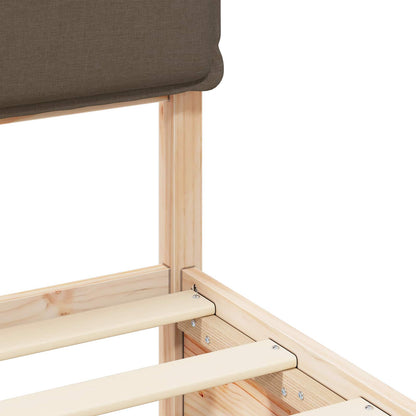 Bettgestell mit gepolstertem Kopfteil Taupe 120 x 190 cm