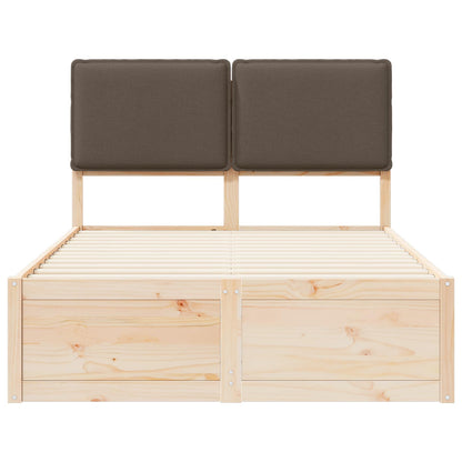 Bettgestell mit gepolstertem Kopfteil Taupe 120 x 190 cm