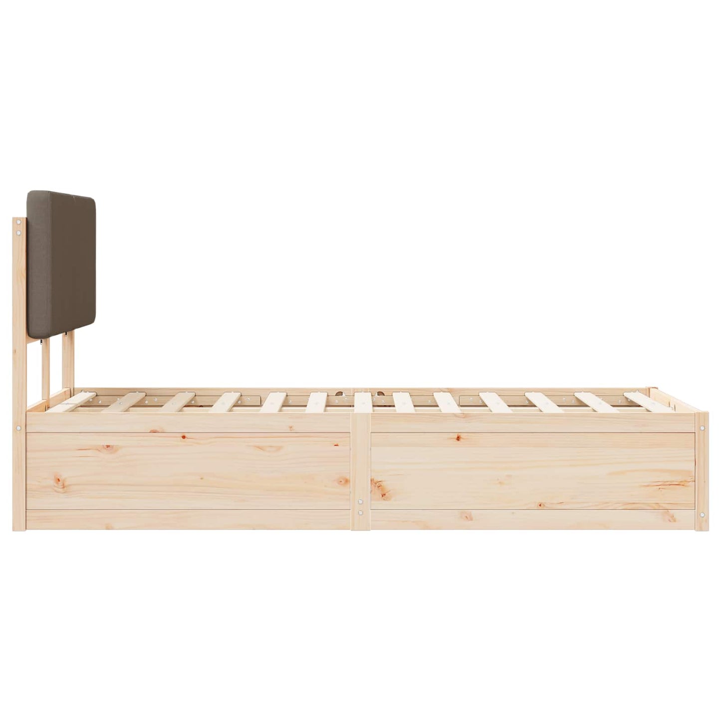 Bettgestell mit gepolstertem Kopfteil Taupe 120 x 200 cm