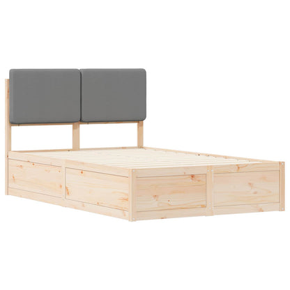 vidaXL Bettgestell mit gepolstertem Kopfteil Hellgrau 120 x 190 cm