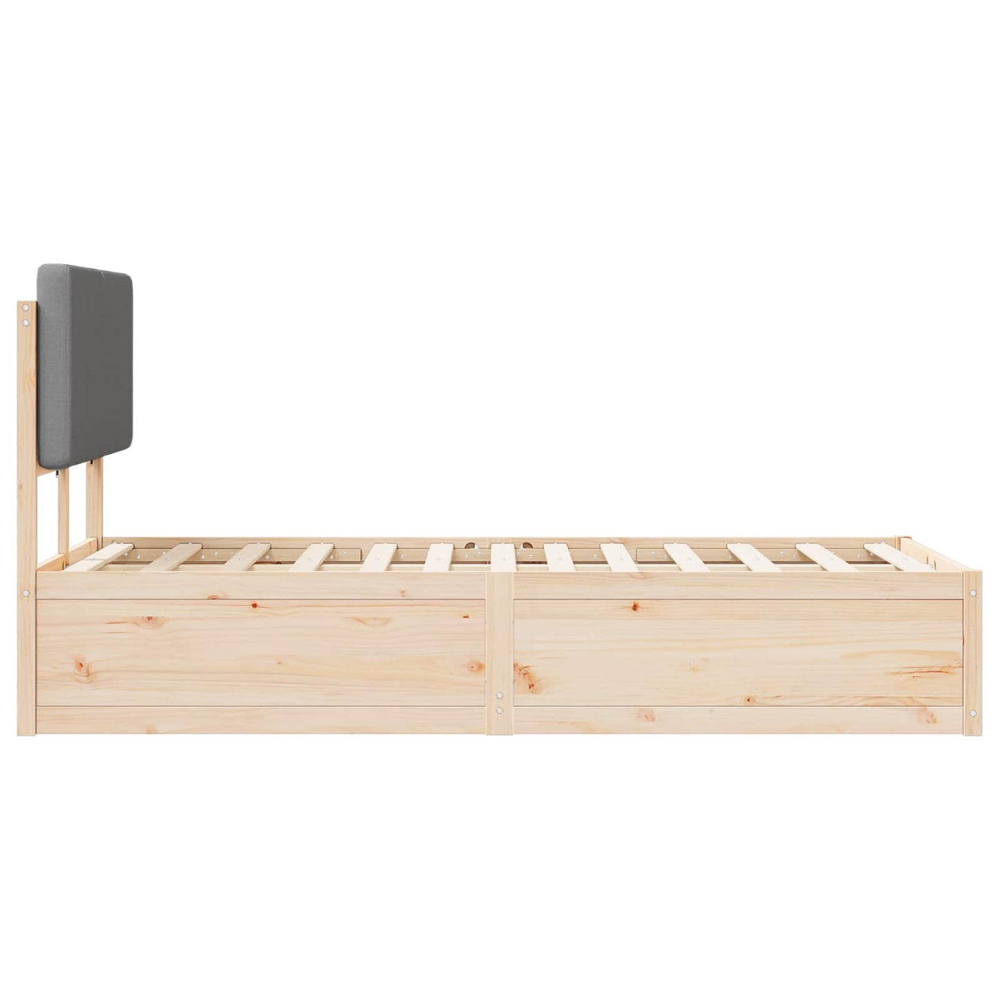 vidaXL Bettgestell mit gepolstertem Kopfteil Hellgrau 120 x 190 cm