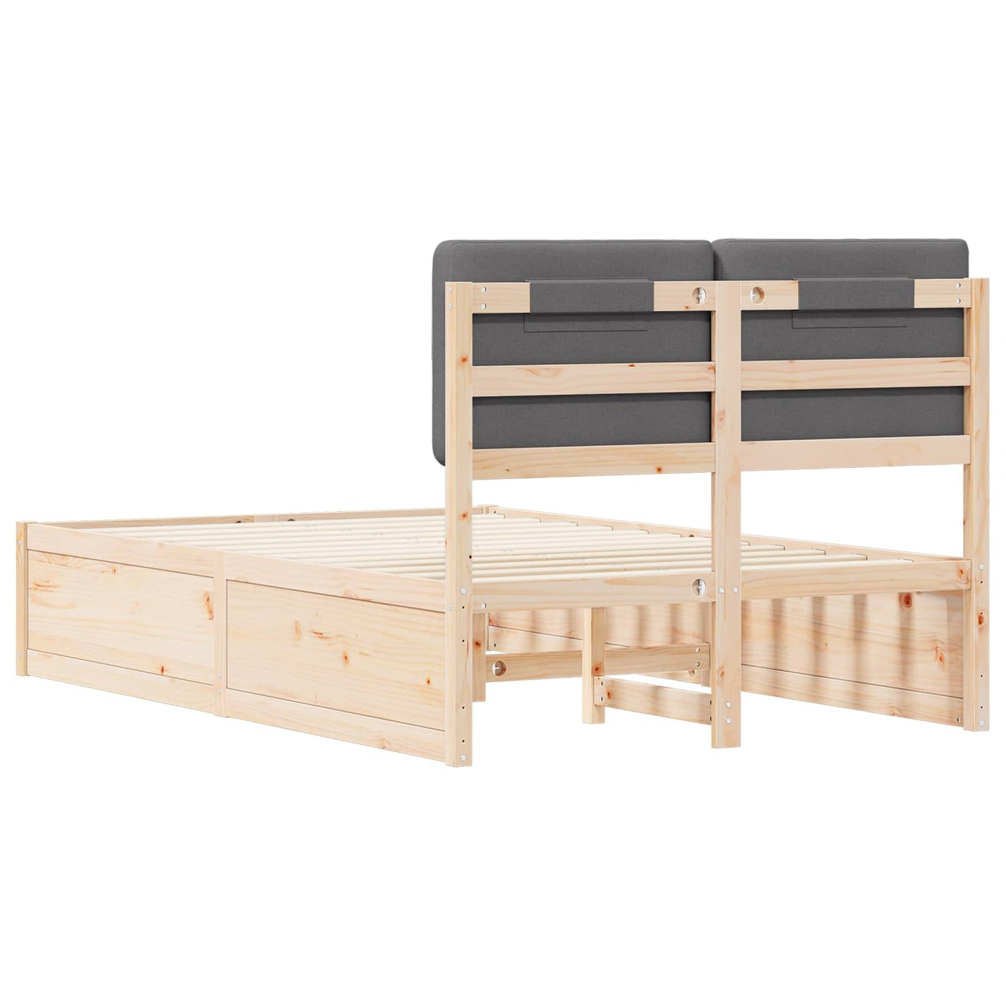 vidaXL Bettgestell mit gepolstertem Kopfteil Dunkelgrau 120 x 190 cm