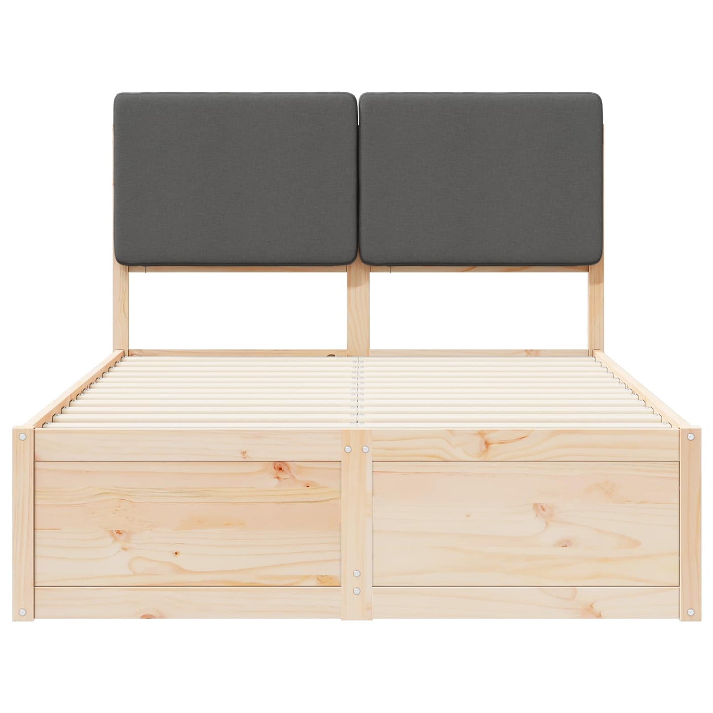 vidaXL Bettgestell mit gepolstertem Kopfteil Dunkelgrau 120 x 190 cm