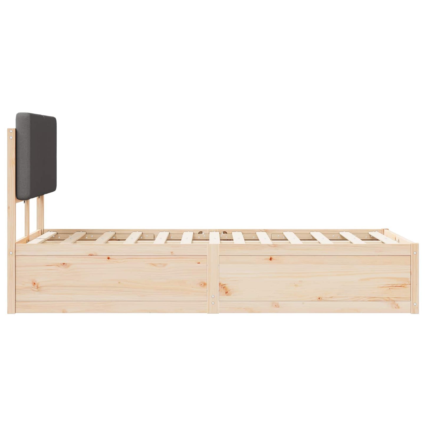 vidaXL Bettgestell mit gepolstertem Kopfteil Dunkelgrau 120 x 190 cm