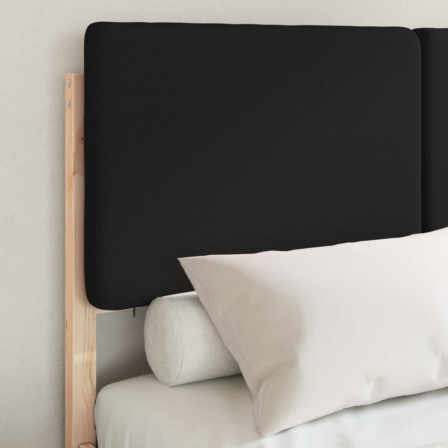 vidaXL Bettgestell mit gepolstertem Kopfteil Schwarz 120 x 190 cm