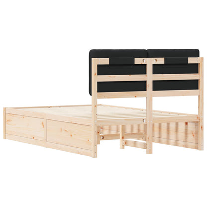 vidaXL Bettgestell mit gepolstertem Kopfteil Schwarz 120 x 190 cm