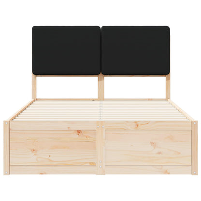 vidaXL Bettgestell mit gepolstertem Kopfteil Schwarz 120 x 190 cm